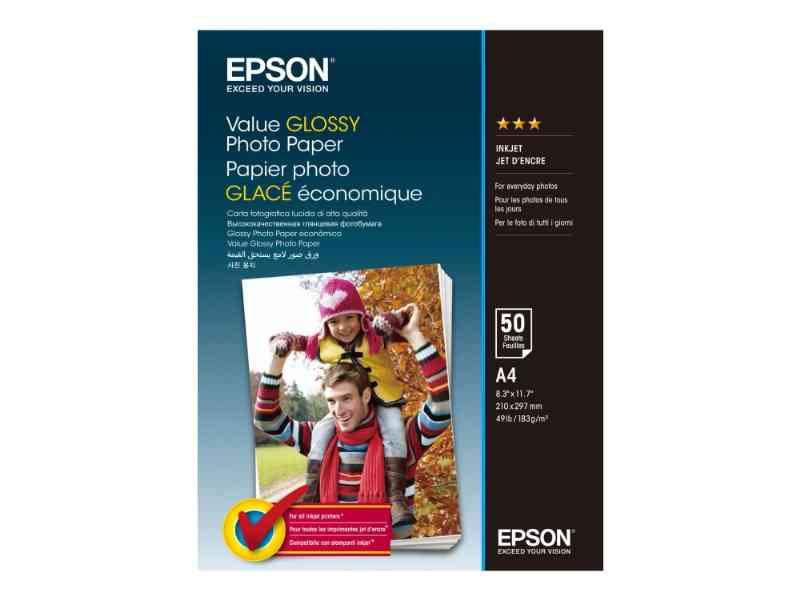Epson Value - Skinnende - A4 (210 X 297 Mm) - 183 G/M² - 50 Ark Fotopapir - For Epson L382, L386, L486  Expression Home Hd Xp-15000  Expression Premi
