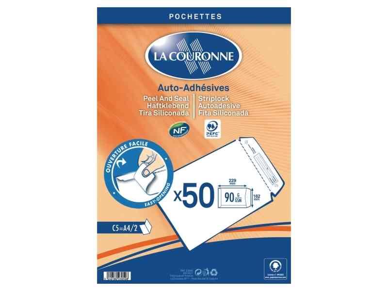 Hvide C5 Konvolutter La Couronne - 50 Stk. Pakke