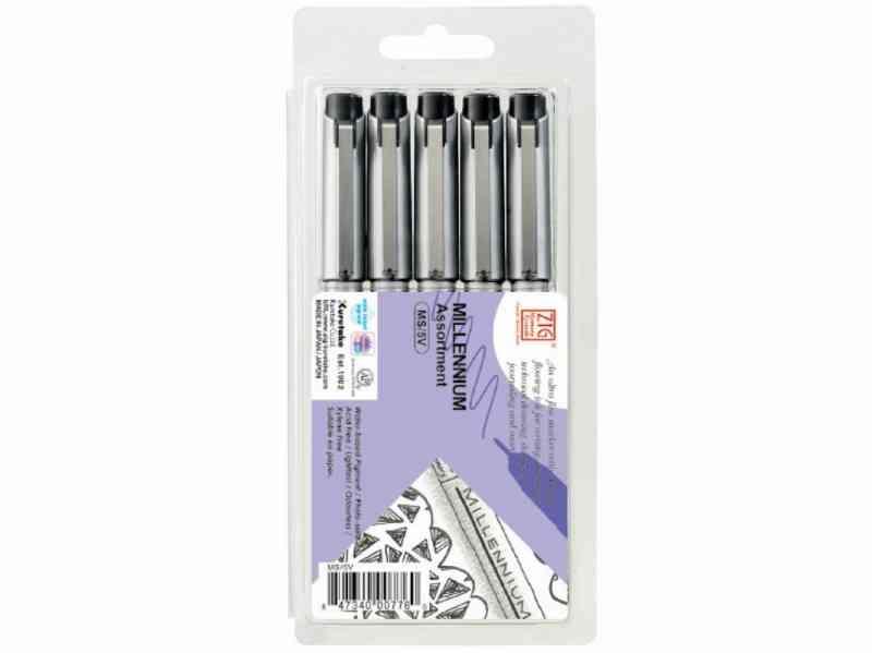 Zig Millennium Pen Sæt - Assorteret (5 Stk.)