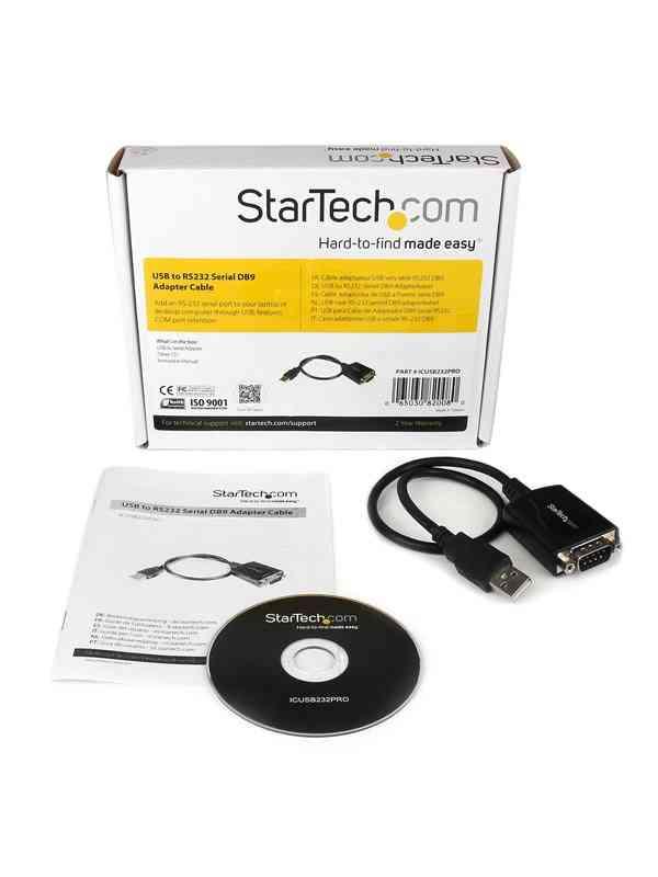 StarTech.com ICUSB232PRO USB to RS232 Serial DB9 Adapter Cable with COM Retention
