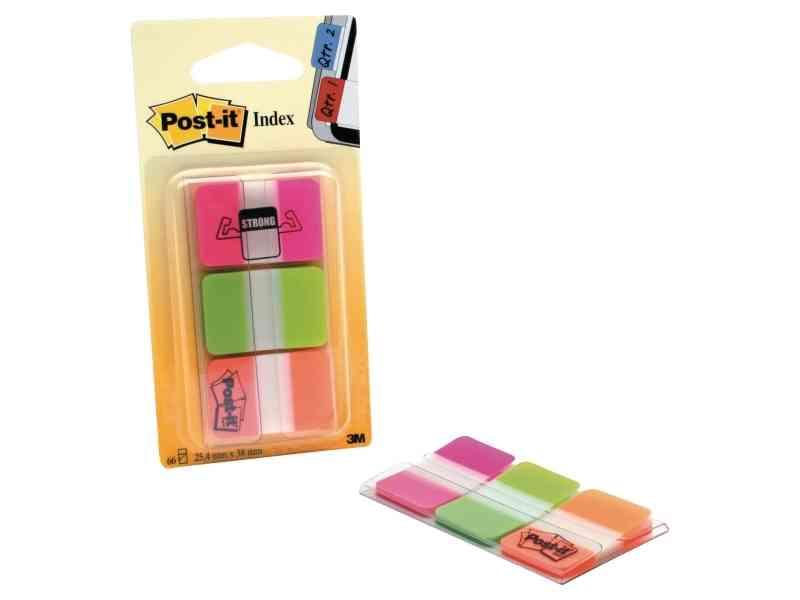 Post-It Indexfaner Medium, Ass. Farver, 3 Blokke Á 22 Ark