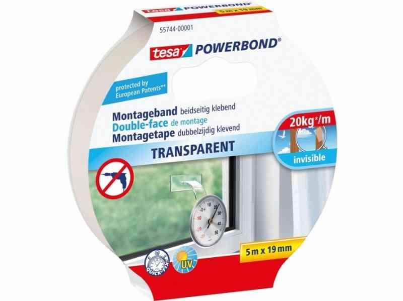 Tesa® Powerbond Transparent Dobbeltklæbende Tape 5M X 19Mm