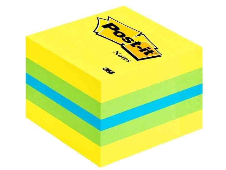 Post-It Terning 2051-L 400 Blad i Blå, Grøn og Gul