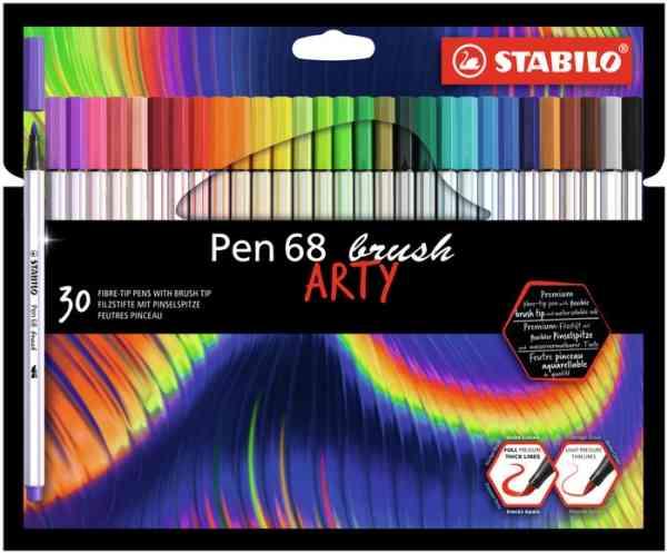 Stabilo Arty 68 Brush - Sæt med 30 Ass. Farver