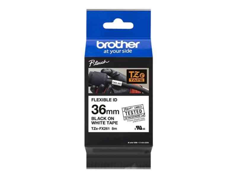 Brother Tze-Fx261 - Sort På Hvid 36mm x 8m Etikettape