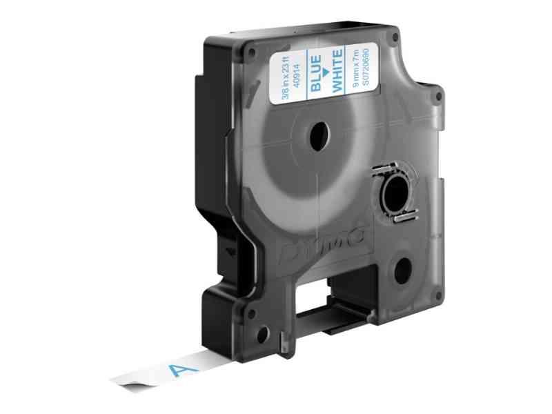 Dymo D1 Mærkattape - Blå På Hvid - 0,9 Cm X 7 M Rulle