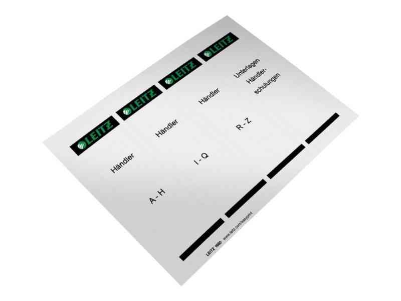 Grå Rygetiketter til Brevordnere Leitz - 100 stk.