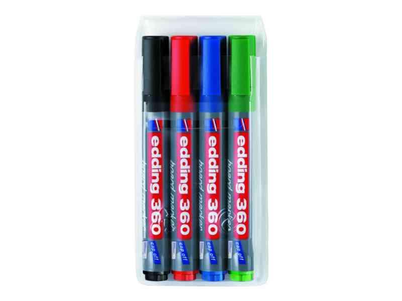Edding 360 Whiteboardmarkere - Etui med 4 Farver
