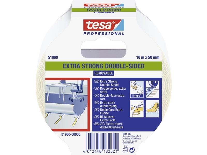 Tesa Tæppelægningstape Translucent 10m - Tilbud!