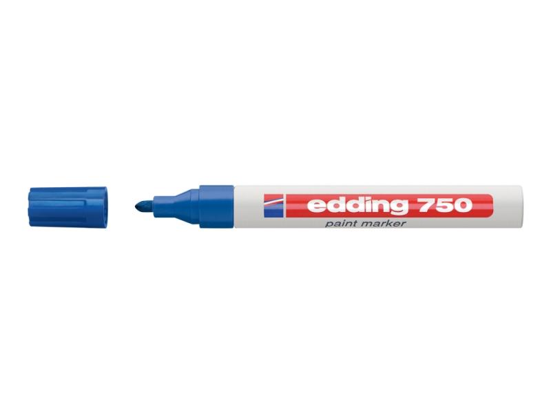 Edding 750 Permanentmarker - Blå/Hvid, 2 & 4 Mm