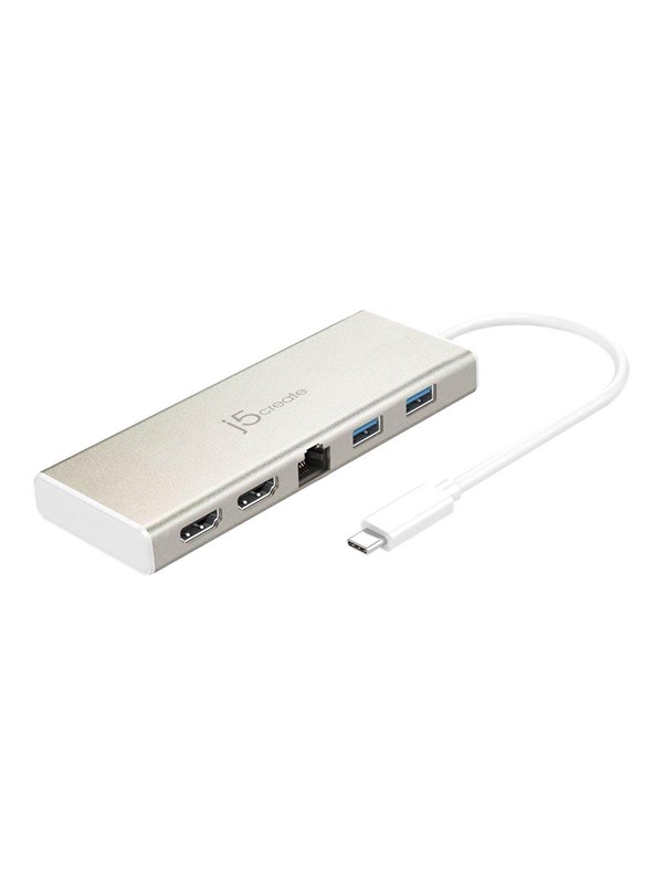 J5create USB-C Dual HDMI Mini Dock med Ethernet og PD