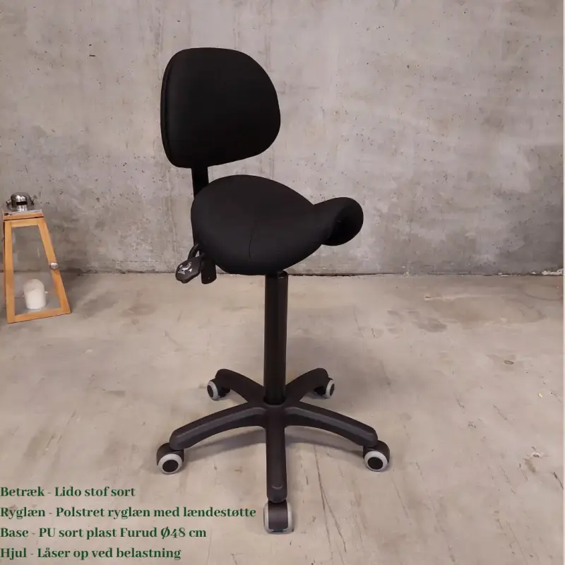 Egholm Sadelstol Dyb med Ryg – Ergonomisk Kontorstol