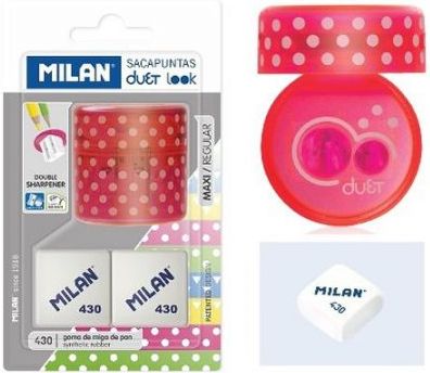 Milan Pink Blyantspidser med 2 Viskelædere