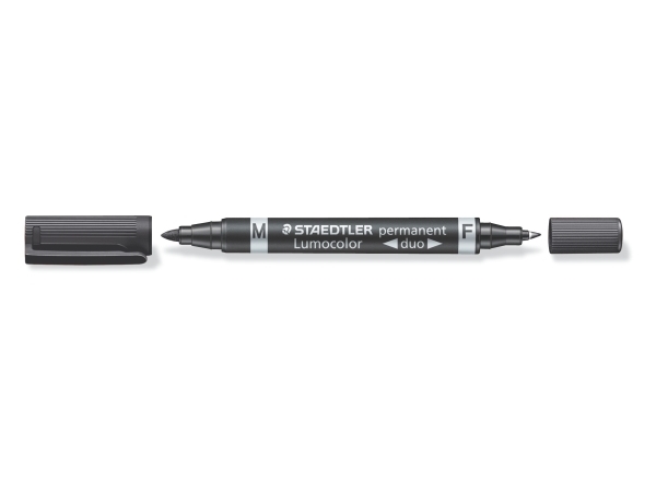 Marker Lumocolor Duo 348 Sort Permanent F 0,6 Mm / M 1,5 Mm - (10 Stk.)