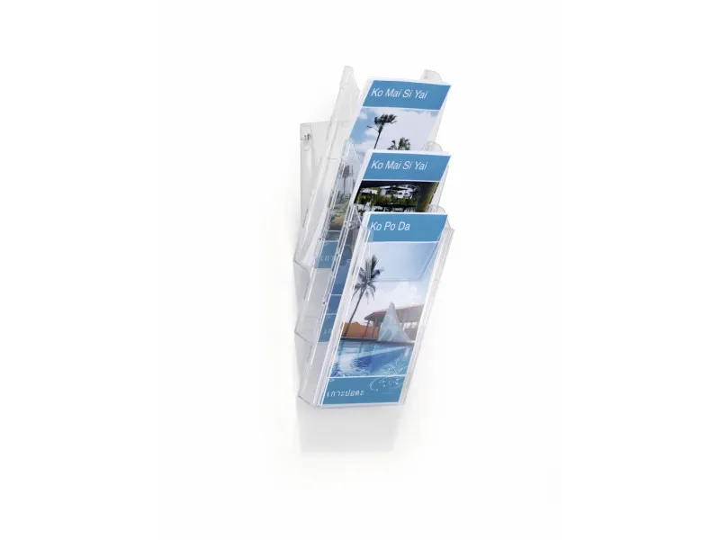 Durable Combiboxx Set L - Litteraturholder - Vægmonterbar, Skrivebord - 3 Rum - For 1/3 A4 - Gennemsigtig