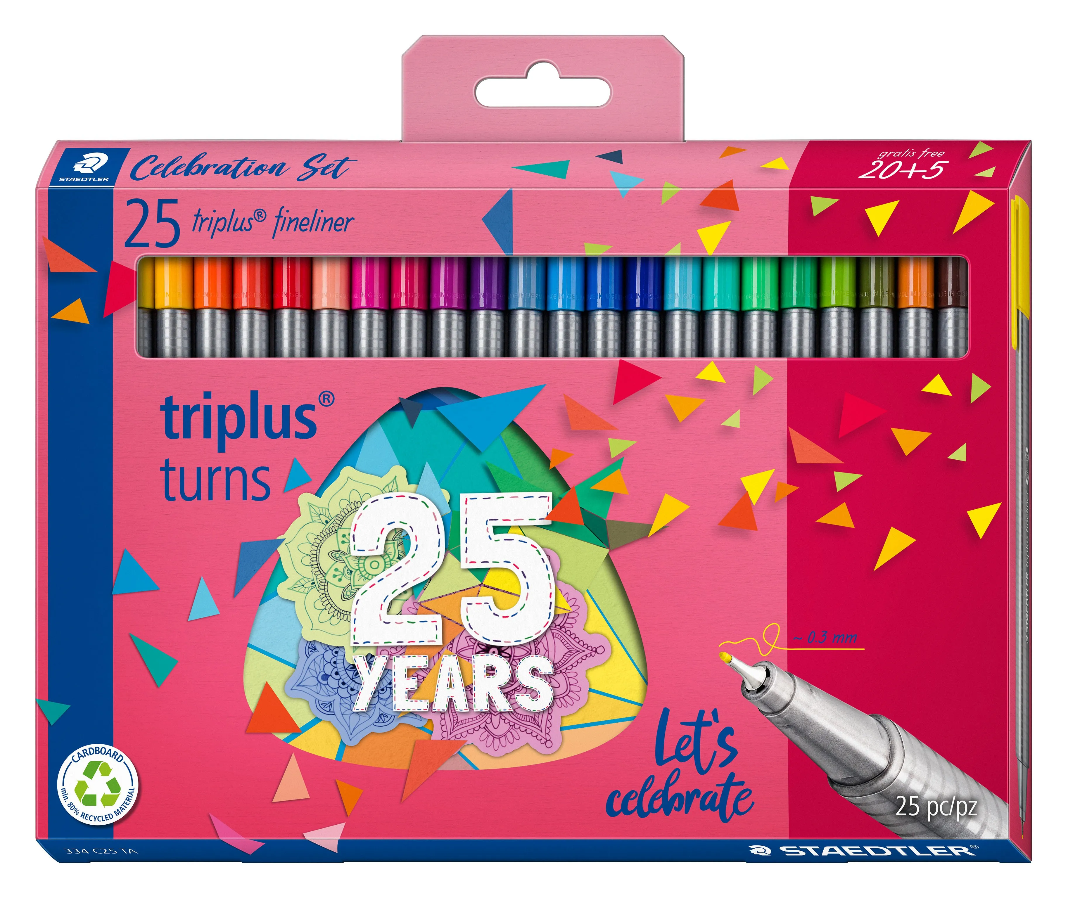 Staedtler® Triplus® 0,3 Mm Fineliner - Med 20+5 Stk. Ass. Farver