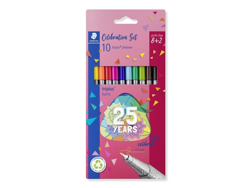 Fineliner Staedtler® Triplus® 334 Med 8+2 Stk. Ass. Farver