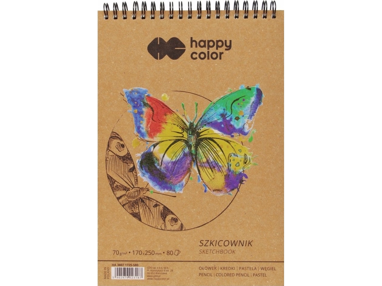 Sketchbook 17X25 Cm 80 Sheets 70 G On Spiral Happy Color Gdd Ha38071725