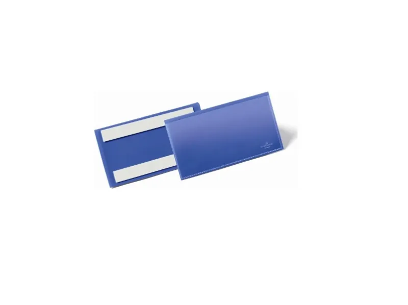 Hyldeforkant Lagerlomme/Etiketholder Blå Selvklæbende 150X67 Mm - (50 Stk.)