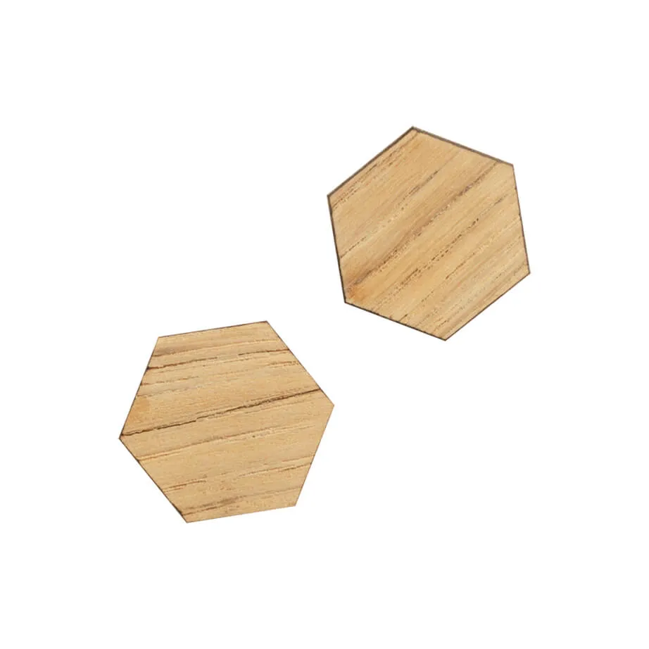 Super Stærke Magneter' Hexagonal Facon I Ege Finer 2,5 X 2,8 Cm - (2 Stk.)