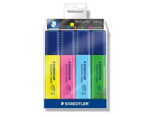 Tekstmarker Staedtler 364 Textsurfer Classic - Med 4 Stk. Ass. Farver