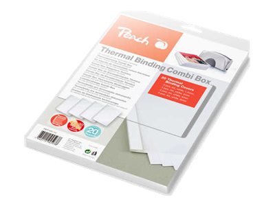 Peach Combi-Box - 60 Ark - Hvid - 200 G/M² - 20 Stk. Termisk Indbindingsomslag