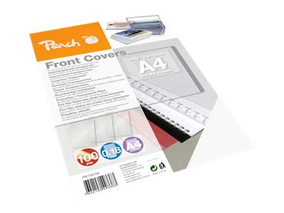 Peach Pb100-06 - A4 (210 X 297 Mm) - 100 Ark - 180 Micron - Gennemsigtig, Farveløs - Omslag Til Ringbindsforside