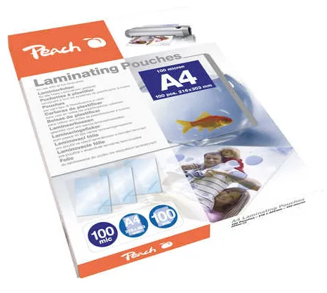 Peach - 100 My - 100-Pakke - Blank - 216 X 303 Mm Laminerings Poser
