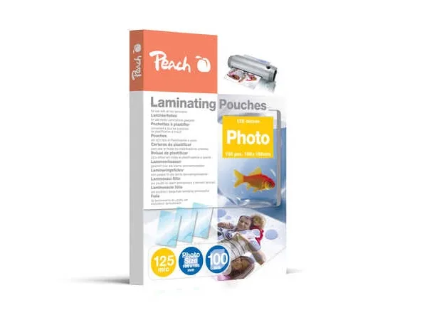Peach - 100-Pakke - Skinnende Fotolamineringspunge