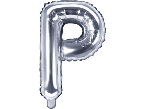 Party Deco Folieballon Bogstav "P", 35 Cm, Sølv Universal