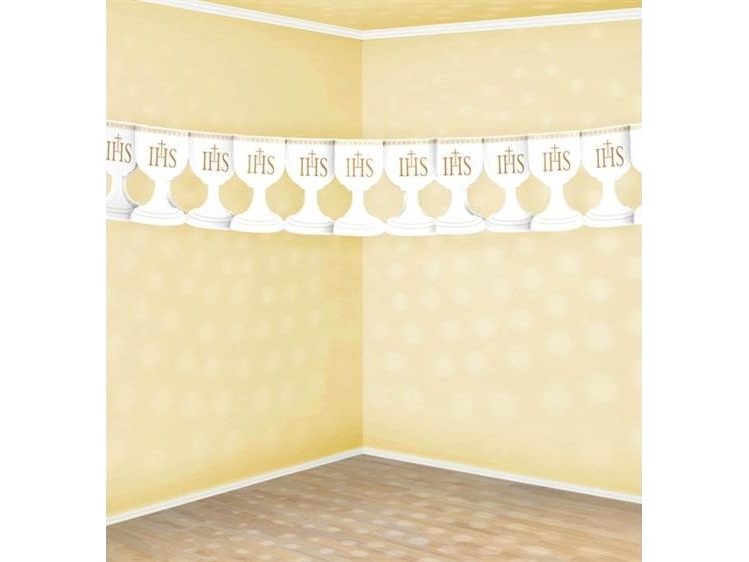 Party Deco Kommunions Papirguirlande, Kalk, Hvid, 3M Universal