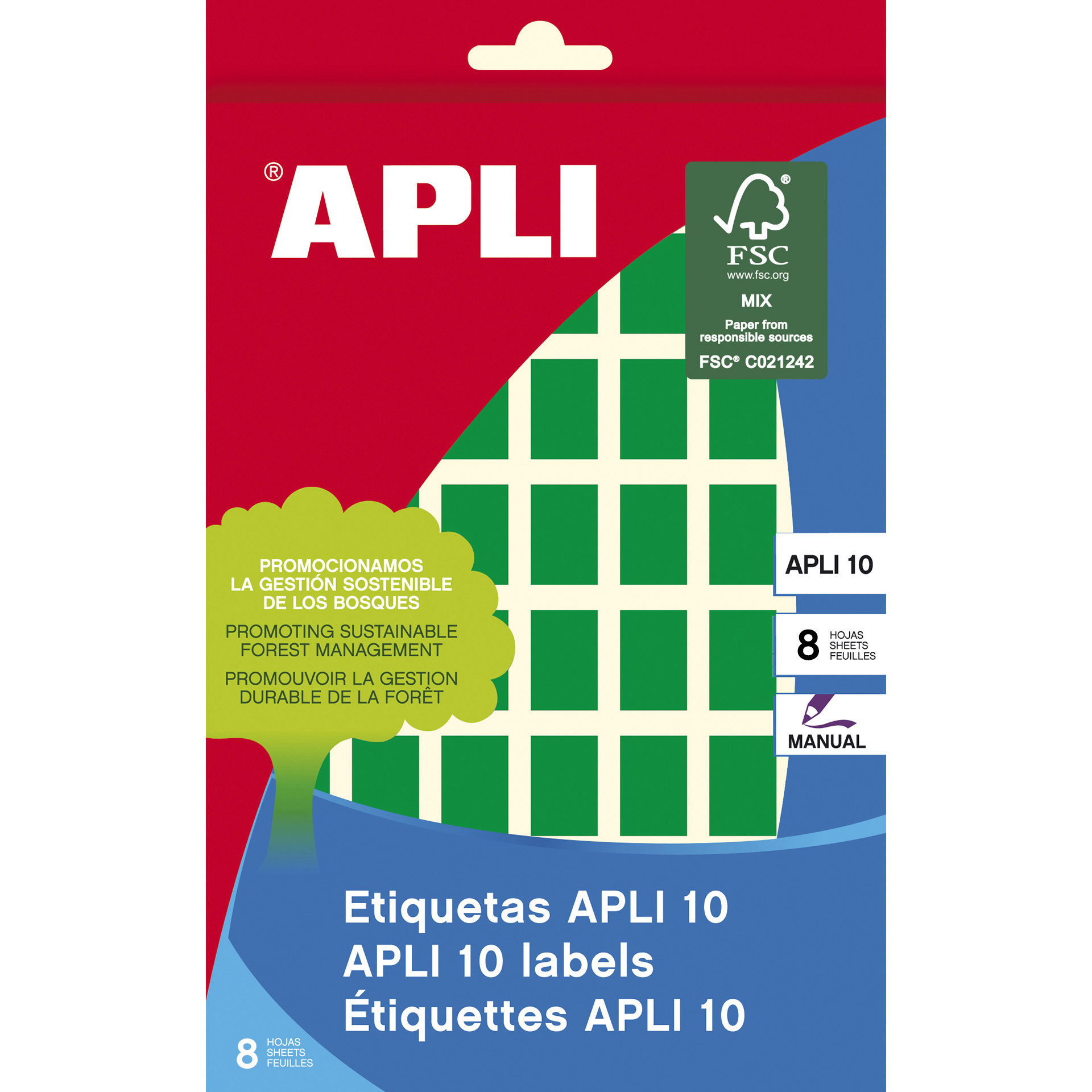Apli etiketter 12x18mm grøn 448stk