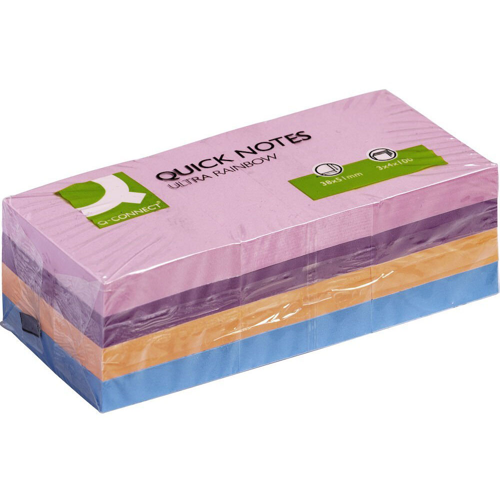 Q-connect flerfarvet blok 38 x 51 mm