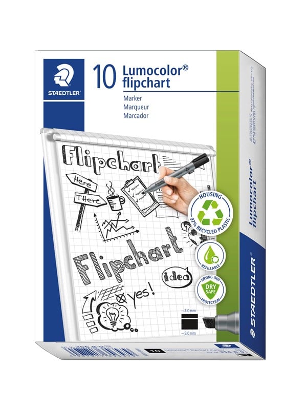 Staedtler LUMOCOLOR FLIP C-MARKER 2-5mm,10 STK ORANGE