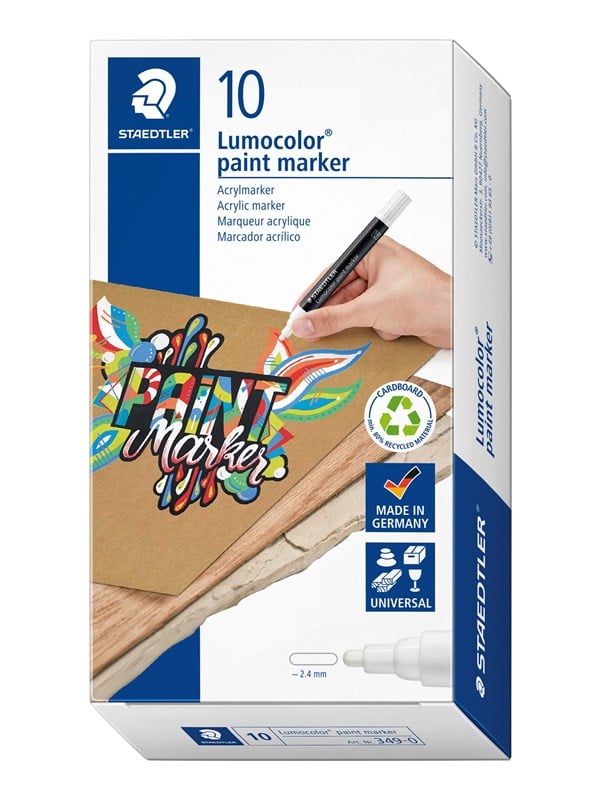 Staedtler LUMOCOLOR PAINTMARKER 10 stk SØLV