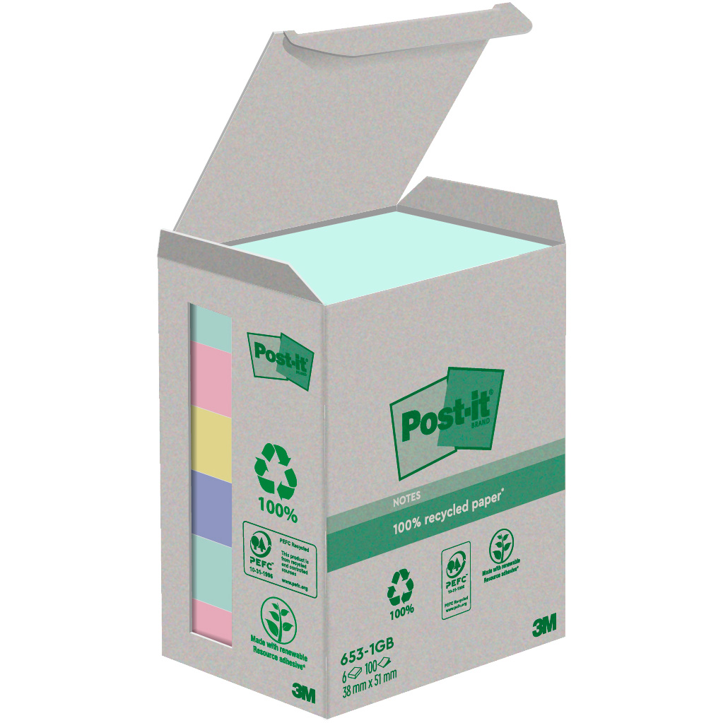 Post-It 653-1GB notes 38x51mm flerfarvet